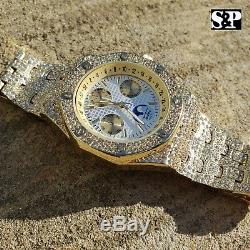 Men's Gold Plated Iced Luxury Quavo Rapper's Metal Band Dress Clubbing Watch