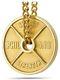 Men's Gold Stainless Steel Weight Plate Necklace-phil 413 Shields Of Strength