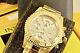 Men's Invicta Pro Diver 18k Gold Plated Ss Chronograph Champagne Dial $695 Watch