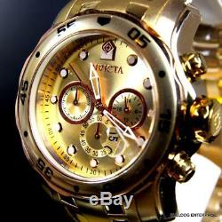 Men's Invicta Pro Diver Scuba 18kt Gold Plated Rose Tone Subdials 48mm Watch New
