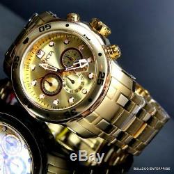 Men's Invicta Pro Diver Scuba 18kt Gold Plated Rose Tone Subdials 48mm Watch New