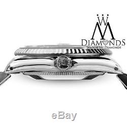 Men's Rolex 36mm 18K & SS Datejust Diamond Silver Jubilee Metal Plate Watch
