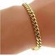 Mens 8 Inches Solid Metal 14k Yellow Gold Plated Miami Cubanlink Silver Bracelet