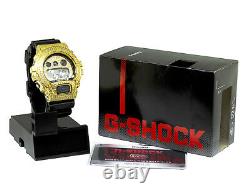 Mens Casio G Shock 6900 Yellow Gold Plated Canary Simulated Diamond Watch 5.5 Ct