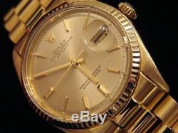 Mens Rolex Solid 18k Yellow Gold Datejust WithGold Plated President Style Bracelet