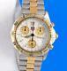 Mens Tag Heuer 2000 18k Gold Plated & Ss Chronograph Watch White Dial Ck1121