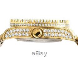 Mens Yellow Gold Plated Steel Jewelry Unlimited 40MM Simulated Diamond Watch