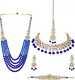 Metal Gold-plated Jewel Set (blue, White) For Sale