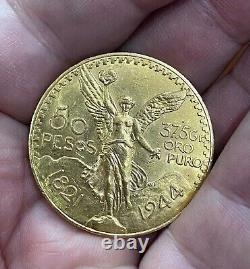 Mexico 50 Pesos Charm With Eagle Shape Women For Pendant 14k Yellow Gold Plated
