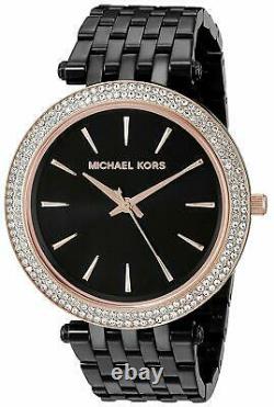 Michael Kors Darci Black Dial Crystal Black Carbon-plated Women's Watch MK3407