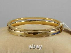 Michael Kors Gold Plate Pave' Crystal Attached Stack Look Hinged Bangle Bracelet