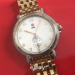 Michele CSX 94 Diamond 0.55CT TW Ladies18kt Gold Plate SS Watch w Box&Tags MINT