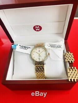 Michele CSX 94 Diamond 0.55CT TW Ladies18kt Gold Plate SS Watch w Box&Tags MINT