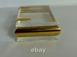 Mid Century Perspex Lucite & Gold Plated Metal Hollywood Regency Trinket / Box