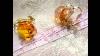Mikuniart Amber Earrings Round Gold Plated Metal 20 000