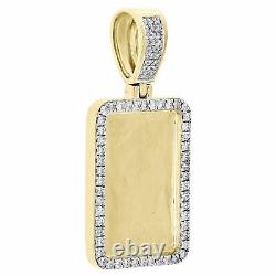 Moissanite 1Ct Round Memory Picture Frame Pendant 14K Yellow Gold Plated Silver