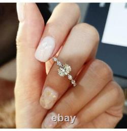 Moissanite Engagement Ring 1.5Ct Oval Cut 14k Gold Plated Promise Bridal Ring