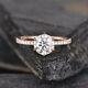Moissanite Round Engagement Ring Solitaire Accent 1.30 Ct 14k Rose Gold Plated