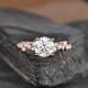 Moissanite Round Infinity Cluster Engagement Ring 1.50 Ct 14k Rose Gold Plated