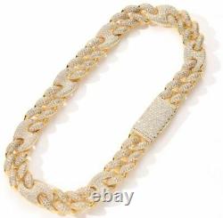 Moissanite White Gold Plated Ice Cuban Bracelet in Hip Hop Style VVS1 20mm