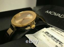 Movado 3600202 Women's Swiss Bold Rose Gold Ion-Plated Bangle Watch NEW