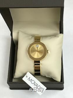 Movado Bold 3600201 Champagne Dial Gold Ion-plated Ladies Quartz Watch WARRANTY
