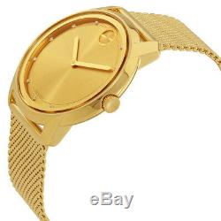 Movado Bold Large Diamond and Gold Plated Mesh Watch 3600460