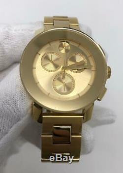 Movado Unisex 3600358 Swiss Chronograph BOLD Gold-Tone Ion-Plated Bracelet Watch