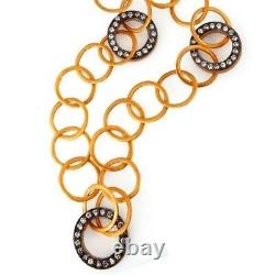 Multi Round Shape Necklace 18k Gold Plated Lobster Necklace With Cubic Zircon