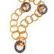 Multi Round Shape Necklace 18k Gold Plated Lobster Necklace With Cubic Zircon