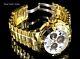 New 50mm Invicta Excursion Twisted Metal Silver Dial All Gold Bracelet Watch