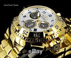 NEW 50MM Invicta Excursion Twisted Metal Silver Dial All Gold Bracelet Watch