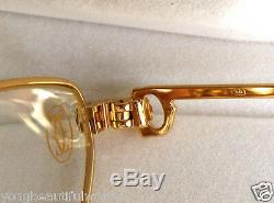NEW Cartier Louis Beautiful CATS EYE 18K Heavy Gold & Platinum Plated Glasses