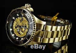 NEW Invicta 47mm Pro Diver DRAGON NH35A Automatic 18K Gold Plated SS Watch 26490
