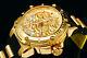 New Invicta Men 52mm Bolt Dragon Automatic 18 K Gold Plated S. S Poly Strap Watch