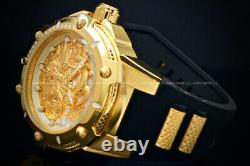 NEW Invicta Men 52MM BOLT DRAGON Automatic 18 K Gold Plated S. S Poly Strap Watch