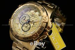 NEW Invicta Men's 53MM Speedway VIPER 18 K Gold Plated Chrono S. S Bracelet Watch