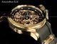New Invicta Mens Mechanical Skeleton Russian Diver18k Rose Gold Plated Ss Watch