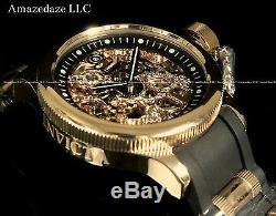 NEW Invicta Mens Mechanical Skeleton Russian Diver18K Rose Gold Plated SS Watch