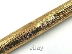 NICE VINTAGE c1980 PARKER 180 ECORSE BARK GOLD PLATED FOUNTAIN PEN 14K XF-M