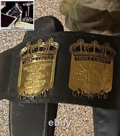 NWA Triple Crown World Championship Leather Belt 2MM Brass Metal Plates