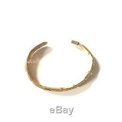 NWT $990 TOM FORD Mens Antique Gold Metal Carved Feather Cuff Bracelet AUTHENTIC