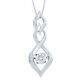Natural Dancing Diamond Pendant Necklace With Chain In 14k White Gold Plated