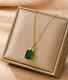 Natural Green Emerald 3ct Emerald Cut Solitaire Pendant 14k Yellow Gold Plated