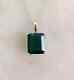 Natural Green Emerald 4.00ct Emerald Cut Wedding Pendant 14k Yellow Gold Plated