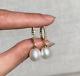 Natural Pearl 2.50ct Round Cut Drop/dangle Earrings In 14k Yellow Gold Plated