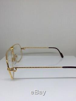 New Authentic Vintage Cartier Tank LC Eyeglasses Gold Plated 1988 France 64-14mm