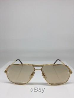 New Authentic Vintage Cartier Tank LC Sunglasses 22ct Gold Plated 1988 France