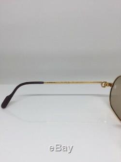 New Authentic Vintage Cartier Tank LC Sunglasses 22ct Gold Plated 1988 France