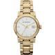 New Burberry Womens The City Watch Bu9103 Silver Dial Gold Metal Strap Rrp 495